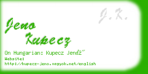 jeno kupecz business card